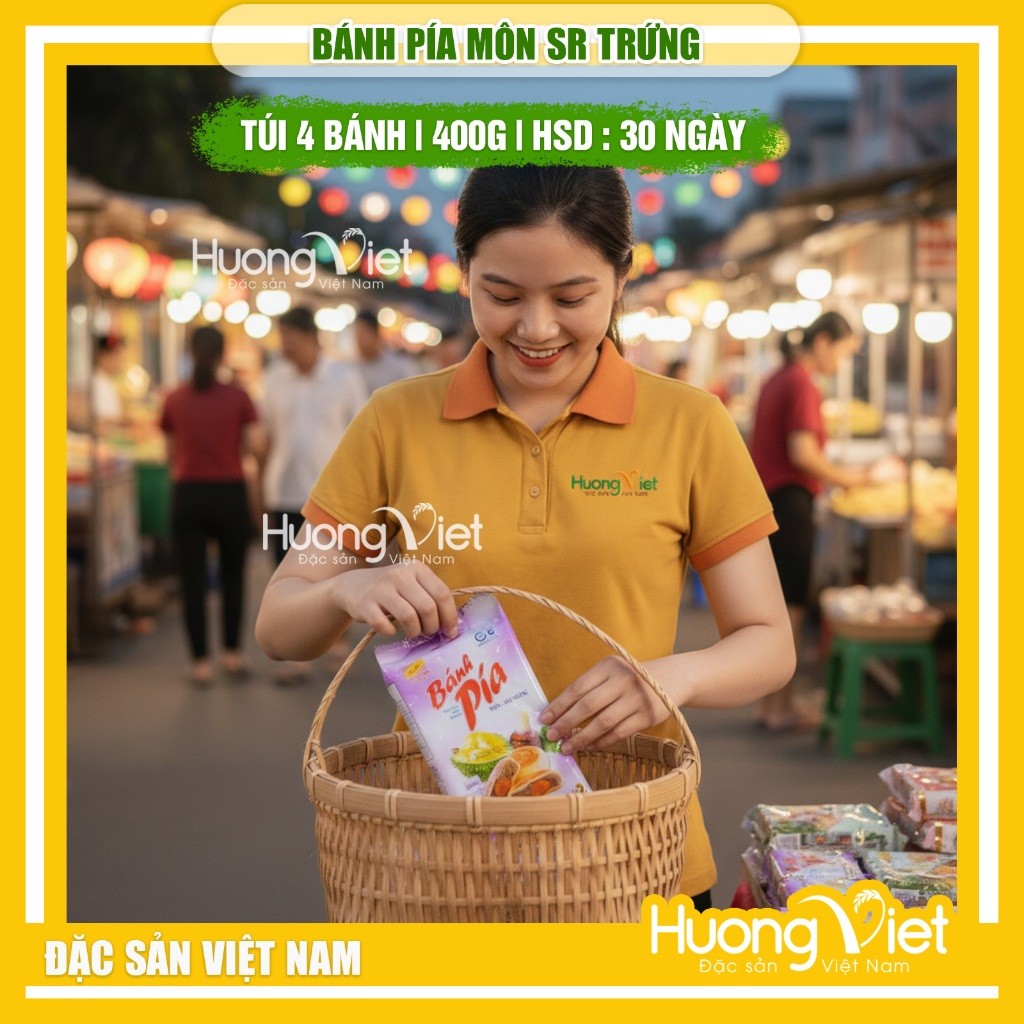 Bánh pía khoai môn sầu riêng 2 sao 1 trứng Tân Huê Viên (Túi 400g) Bánh pía khoai môn sầu riêng 2 sao 1 trứng Tân Huê Viên (Túi 400g)