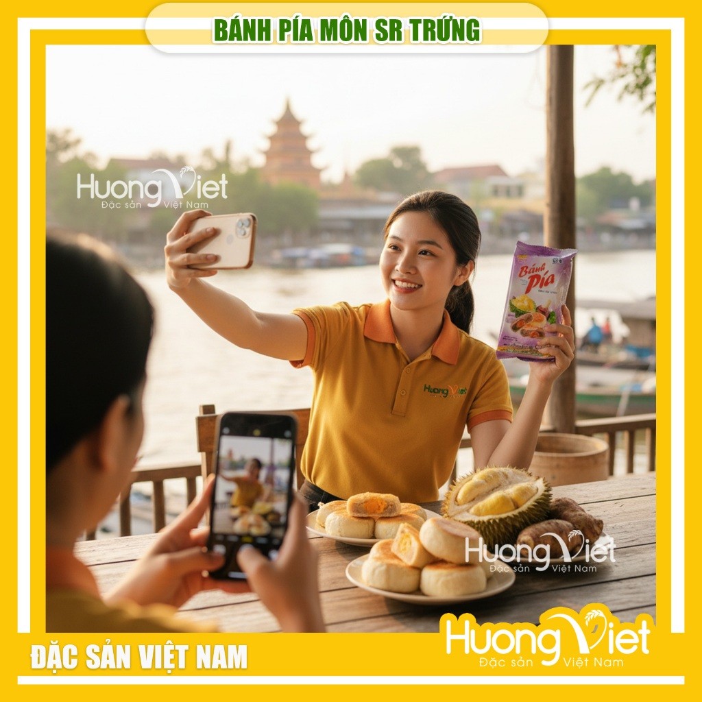 Bánh pía khoai môn sầu riêng 2 sao 1 trứng Tân Huê Viên (Túi 400g) Bánh pía khoai môn sầu riêng 2 sao 1 trứng Tân Huê Viên (Túi 400g)