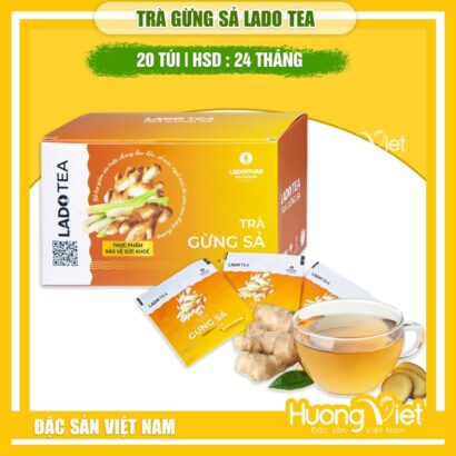 Trà gừng sả túi lọc Lado Tea (Ladophar) – Hộp 20 túi