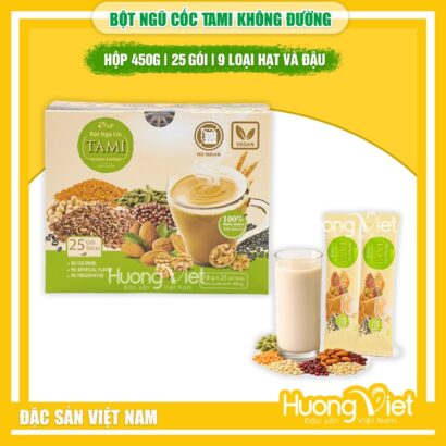 Bột ngũ cốc nảy mầm KHÔNG ĐƯỜNG Tami Tâm Minh Foods 18g x 25 gói
