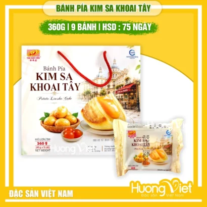 Bánh pía kim sa khoai tây đặc sản Sóc Trăng (Hộp 360g x 9 bánh)