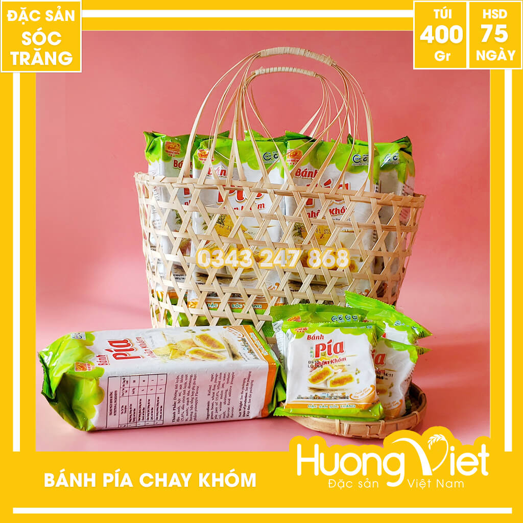 Bánh pía chay khóm Tân Huê Viên 400gr Bánh pía chay khóm Tân Huê Viên 400gr