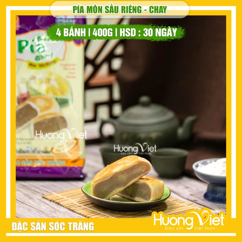 Bánh pía chay môn sầu riêng Tân Huê Viên (Túi 400g) Bánh pía chay môn sầu riêng Tân Huê Viên (Túi 400g)