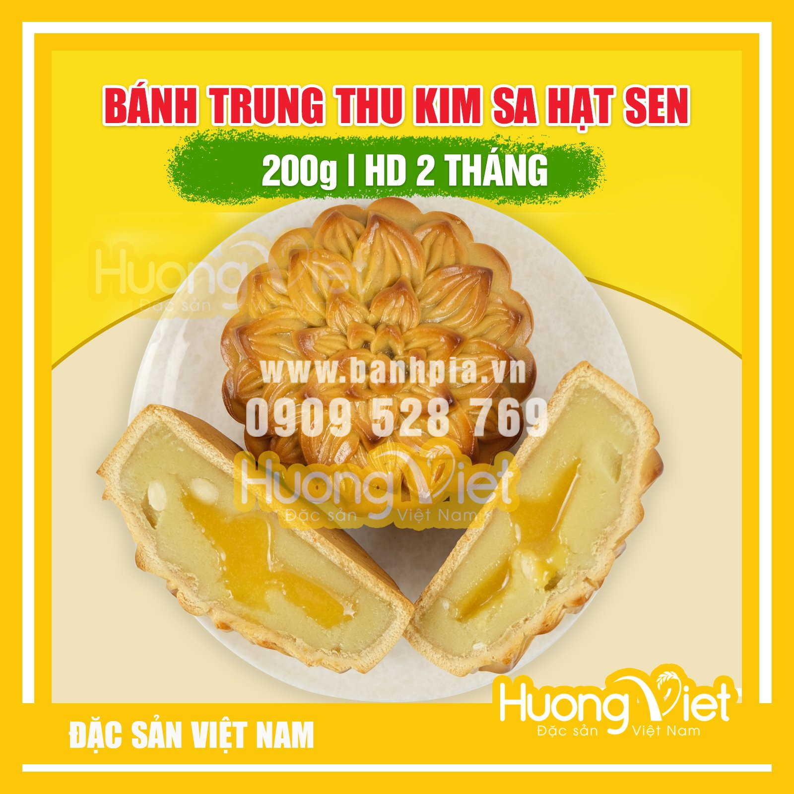 Bánh trung thu kim sa hạt sen 200g (MS52) Bánh trung thu kim sa hạt sen 200g (MS52)