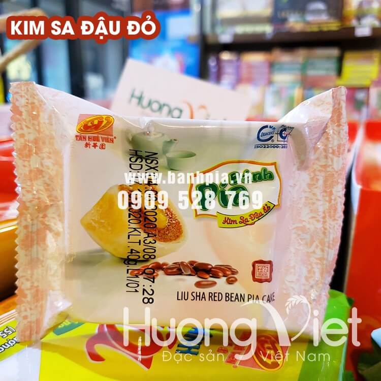 Bánh pía kim sa đậu đỏ mini Tân Huê Viên 12 bánh (túi 500gr) Bánh pía kim sa đậu đỏ mini Tân Huê Viên 12 bánh (túi 500gr)