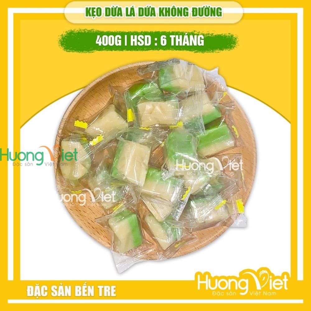 Kẹo dừa không đường vị LÁ DỨA Du Thảo - hộp 400g Kẹo dừa không đường vị LÁ DỨA Du Thảo - hộp 400g