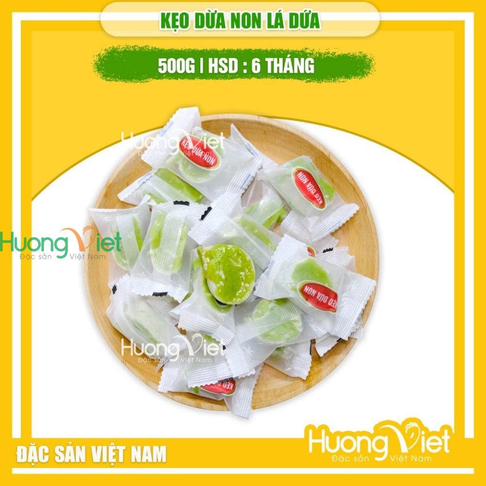 Kẹo dừa non lá dứa - túi 500g Kẹo dừa non lá dứa - túi 500g
