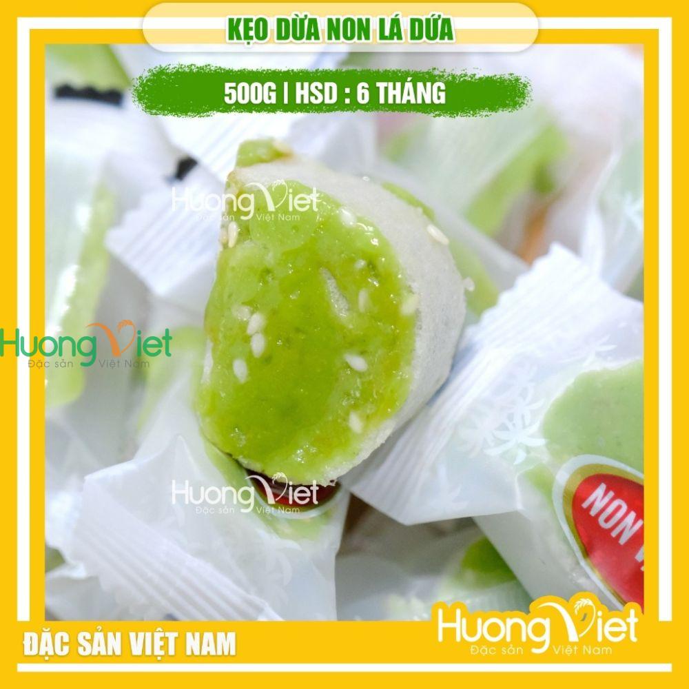 Kẹo dừa non lá dứa - túi 500g Kẹo dừa non lá dứa - túi 500g