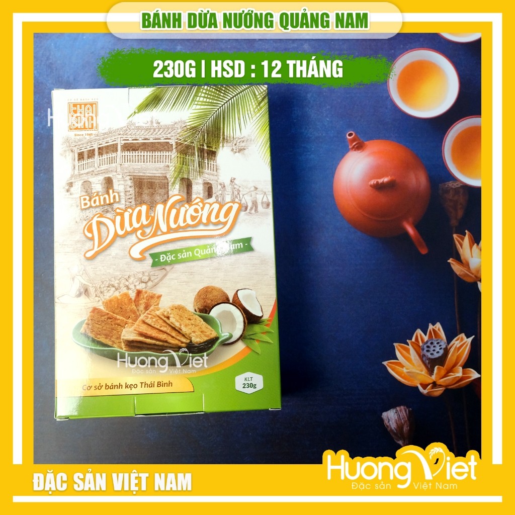 Bánh dừa nướng Quảng Nam - hộp 230g Bánh dừa nướng Quảng Nam - hộp 230g