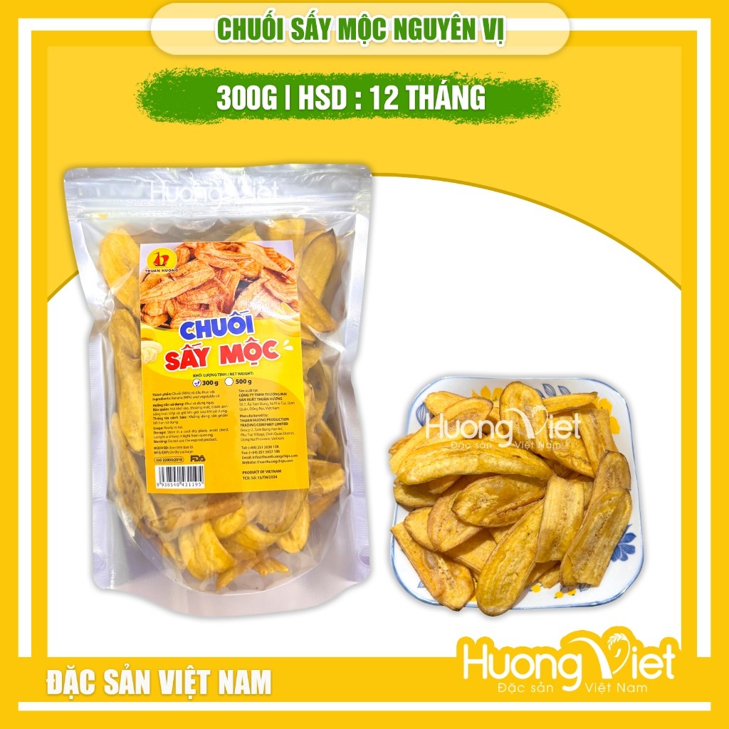 Chuối sấy mộc nguyên vị - túi zip 300g