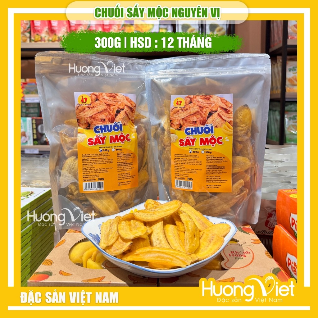Chuối sấy mộc nguyên vị - túi zip 300g Chuối sấy mộc nguyên vị - túi zip 300g