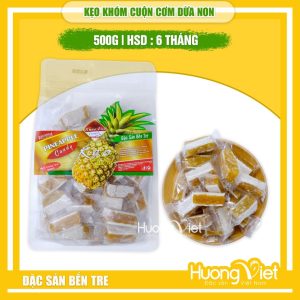 Kẹo khóm cuộn dừa non Hồng Vân - túi 500g