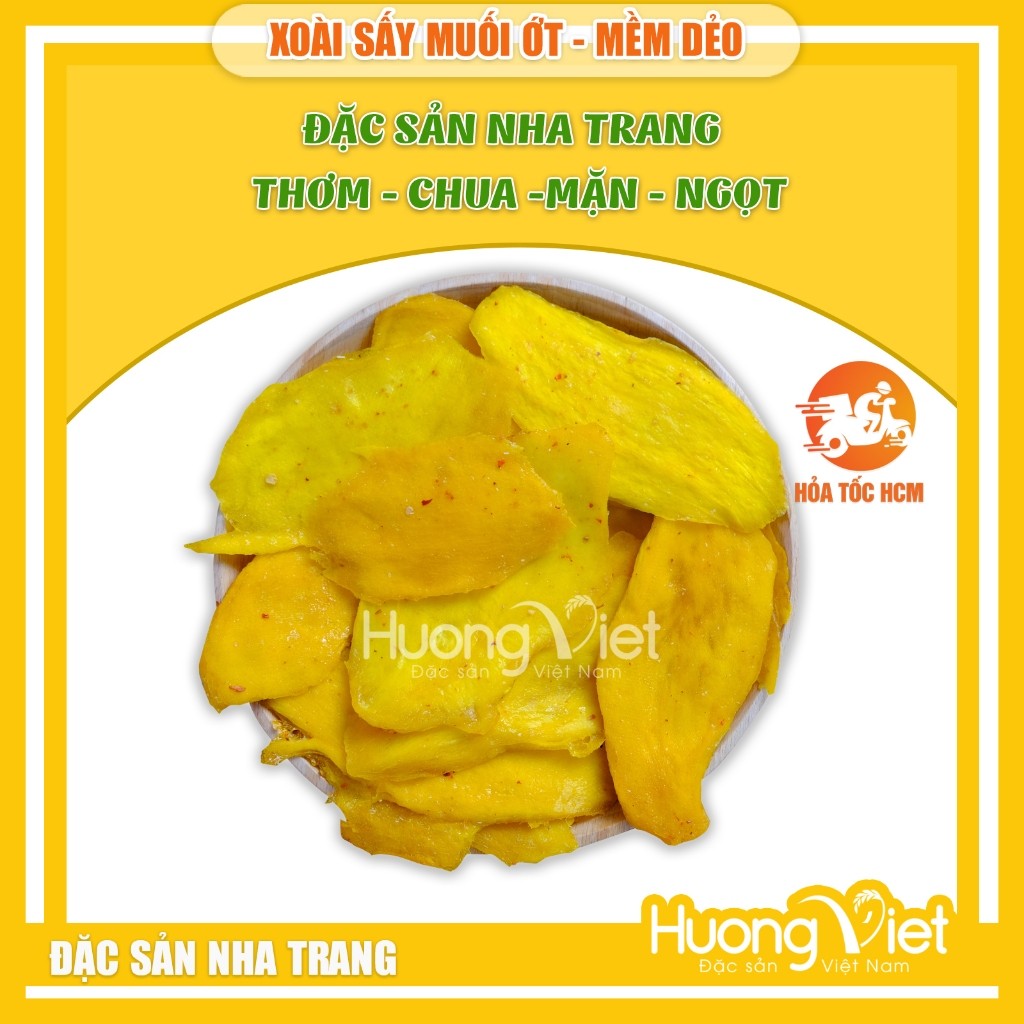 Xoài sấy dẻo muối ớt Nha Trang - túi zip 200g Xoài sấy dẻo muối ớt Nha Trang - túi zip 200g