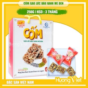 Kẹo cốm gạo lức đậu xanh mè đen Tân Huê Viên (Hộp 250g)