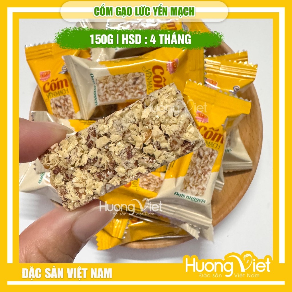 Cốm gạo lức yến mạch ít ngọt Tân Huê Viên - Túi 150g Cốm gạo lức yến mạch ít ngọt Tân Huê Viên - Túi 150g