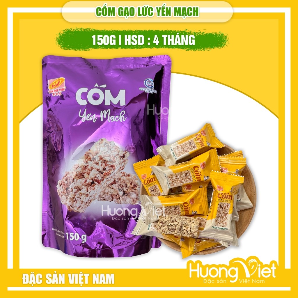 Cốm gạo lức yến mạch ít ngọt Tân Huê Viên - Túi 150g Cốm gạo lức yến mạch ít ngọt Tân Huê Viên - Túi 150g