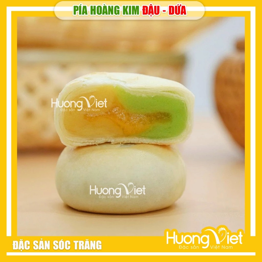 Bánh pía hoàng kim Đậu - Dứa Tân Huê Viên túi 12 bánh 480g Bánh pía hoàng kim Đậu - Dứa Tân Huê Viên túi 12 bánh 480g