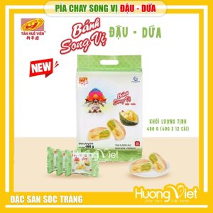 Bánh pía chay song vị Đậu - Dứa Tân Huê Viên túi 12 bánh 480g