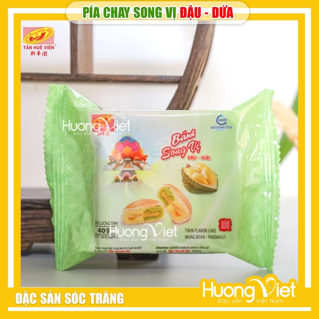 Bánh pía chay song vị Đậu - Dứa Tân Huê Viên túi 12 bánh 480g Bánh pía chay song vị Đậu - Dứa Tân Huê Viên túi 12 bánh 480g