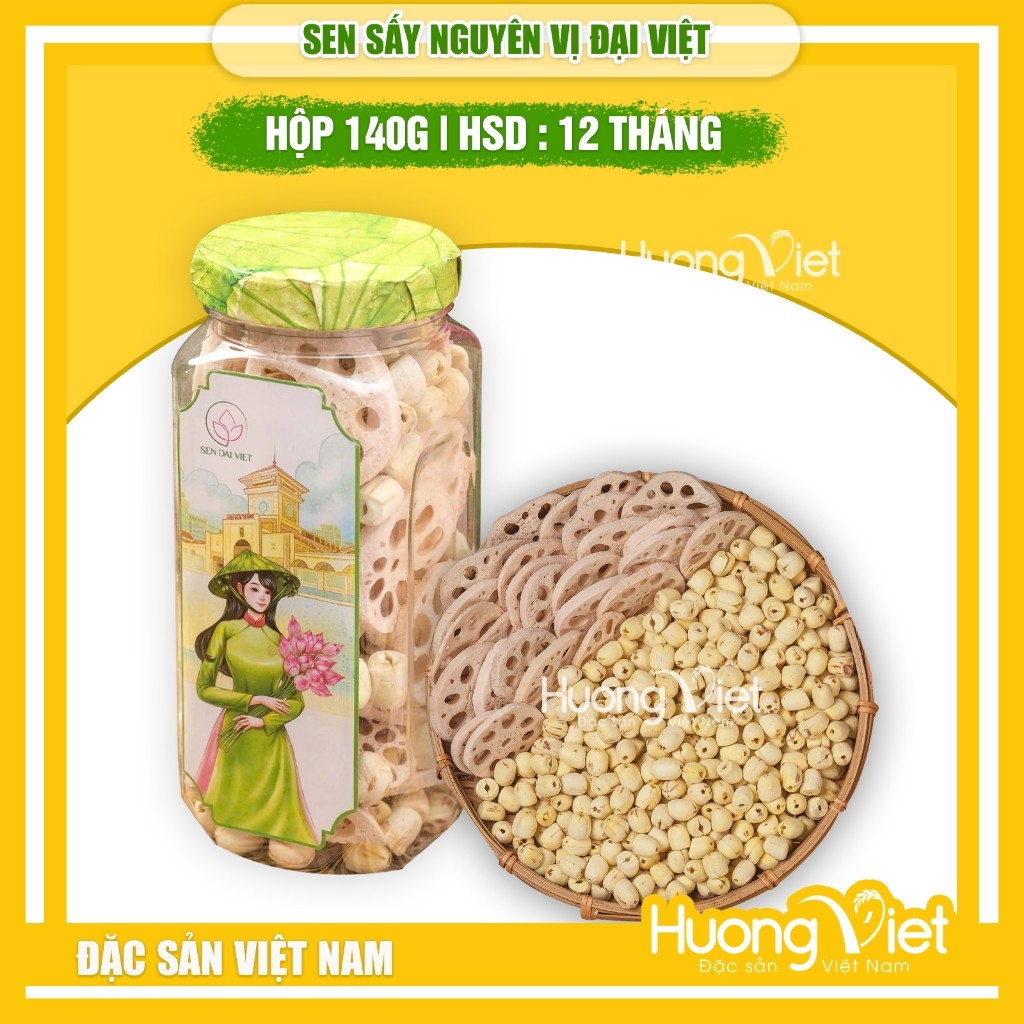 Hạt sen sấy giòn nguyên vị Đồng Tháp (Sen Đại Việt) - Hũ 140g Hạt sen sấy giòn nguyên vị Đồng Tháp (Sen Đại Việt) - Hũ 140g