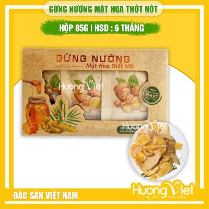 Gừng nướng mật hoa thốt nốt hộp 85g – Vị cay ấm, ngọt dịu