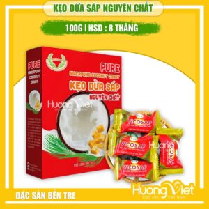 Kẹo dừa sáp nguyên chất Vicosap Trà Vinh - Hộp 100g
