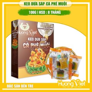 Kẹo dừa sáp vị cà phê muối Vicosap Trà Vinh - Hộp 100g
