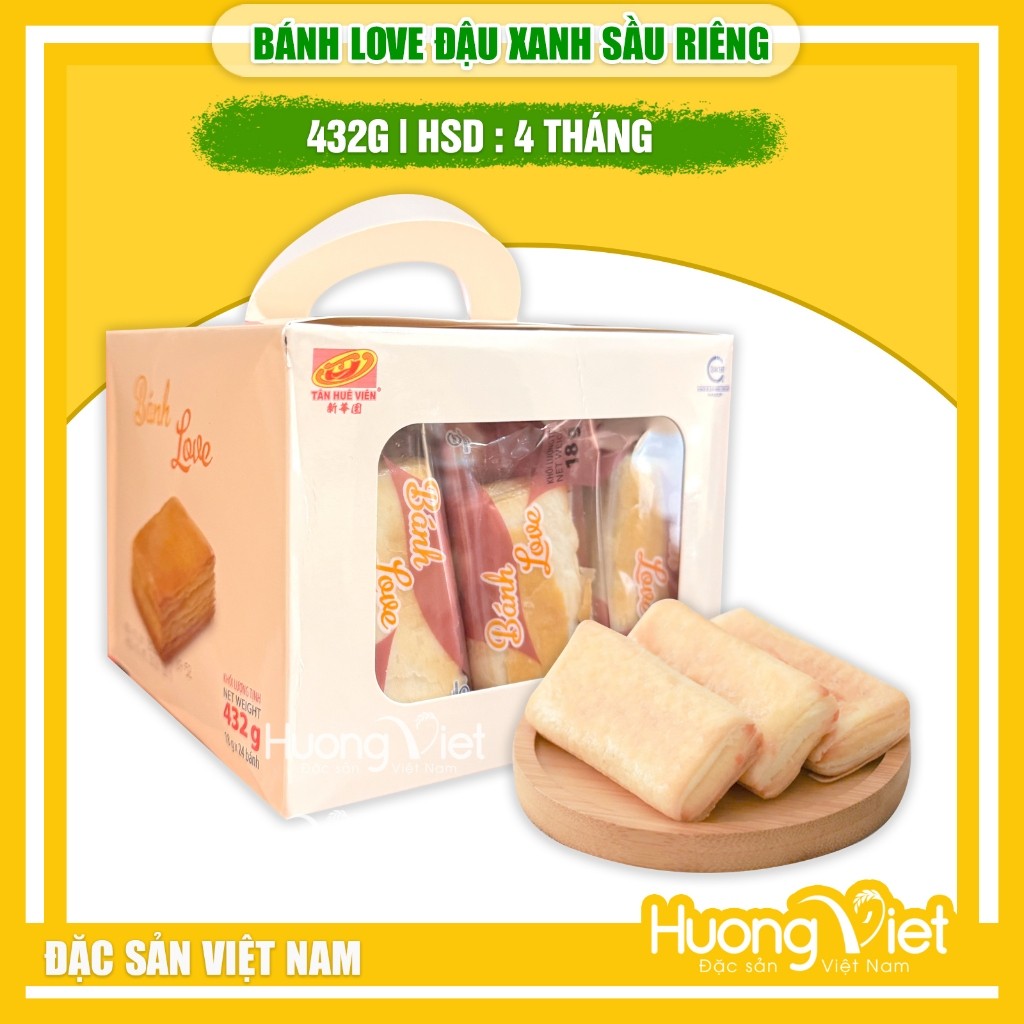 Bánh Love đậu xanh sầu riêng trứng muối - Hộp 432g (24 Bánh) Bánh Love đậu xanh sầu riêng trứng muối - Hộp 432g (24 Bánh)