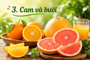 Cam và bưởi là 2 loại trái cây mùa hè bổ sung nguồn vitamin C tự nhiên. Giúp hỗ trợ tăng sức đề kháng và cải thiện làn da.