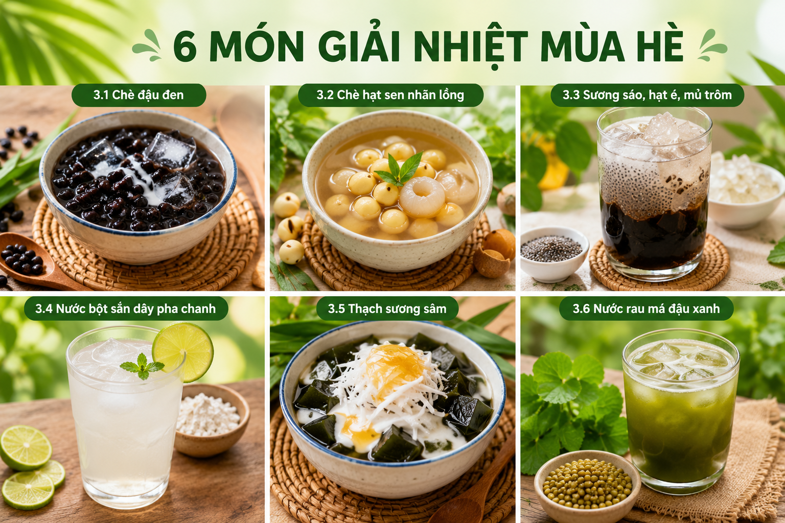 Tổng hợp 6 món ăn nhẹ giải nhiệt, thanh mát, bổ dưỡng cho ngày hè