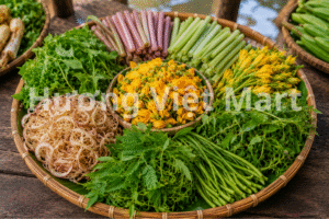 Mỗi loại rau mang một vị đắng, chát, ngọt, bùi khác nhau. Tất cả loại rau giúp cân bằng lại vị mặn mòi của mắm và cái béo của thịt cá.