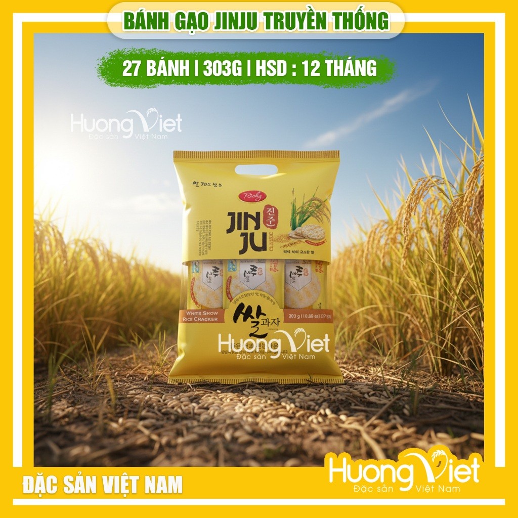 Bánh gạo Jinju vị ngọt truyền thống Richy (Túi 303g, 27 bánh) Bánh gạo Jinju vị ngọt truyền thống Richy (Túi 303g, 27 bánh)