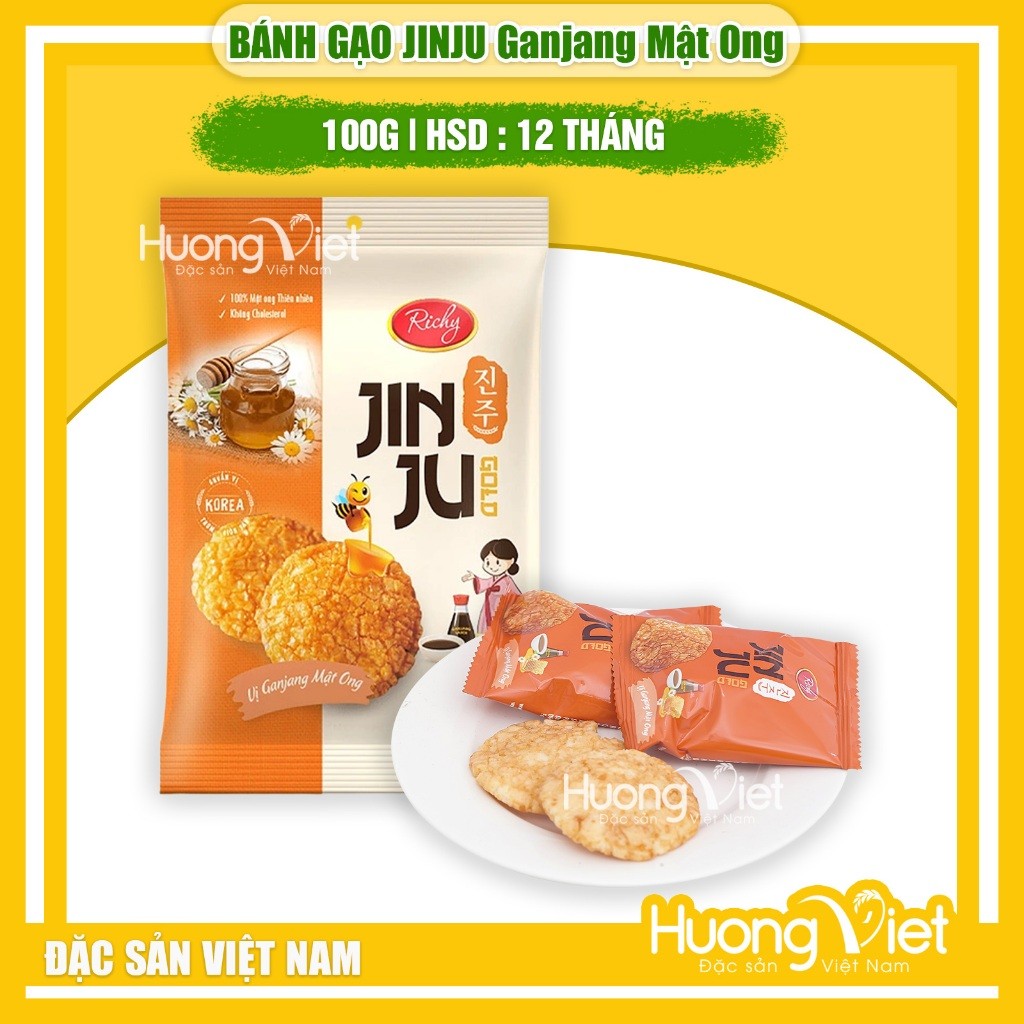 Bánh gạo Jinju Gold vị Ganjang mật ong Richy (Túi 100g) Bánh gạo Jinju Gold vị Ganjang mật ong Richy (Túi 100g)