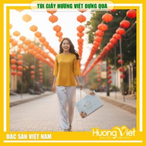 Túi giấy đựng quà, bánh kẹo Hương Việt Mart