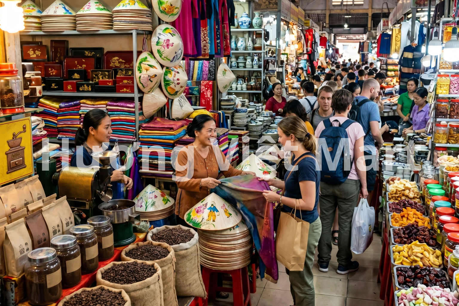 Nợi chợ này thu hút rất nhiều khách du lịch từ ngoại quốc đến tham quan và thưởng thức các món ăn.