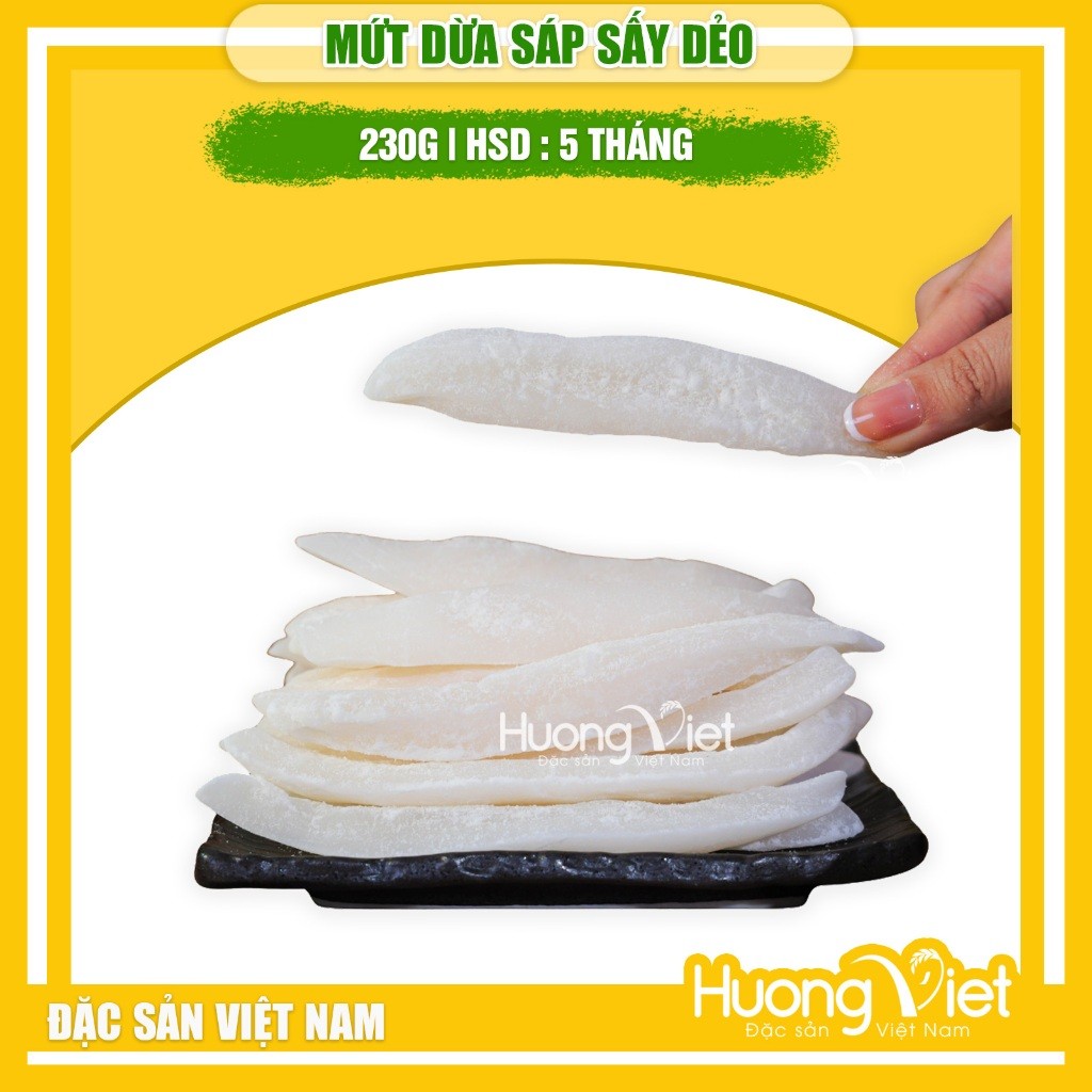 Mứt dừa sáp non sấy ít ngọt mềm dẻo Vicosap - Hộp 230g Mứt dừa sáp non sấy ít ngọt mềm dẻo Vicosap - Hộp 230g