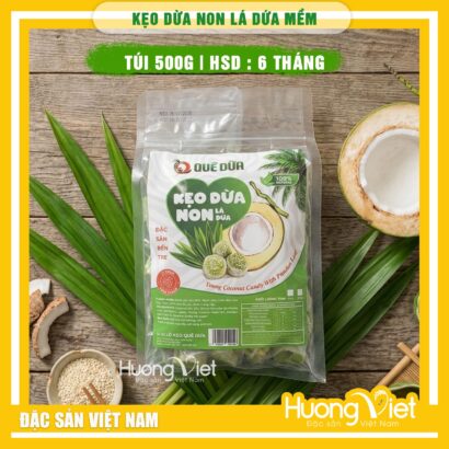 Kẹo dừa non Nguyên Chất mềm dẻo Quê Dừa Vĩnh Long 500g