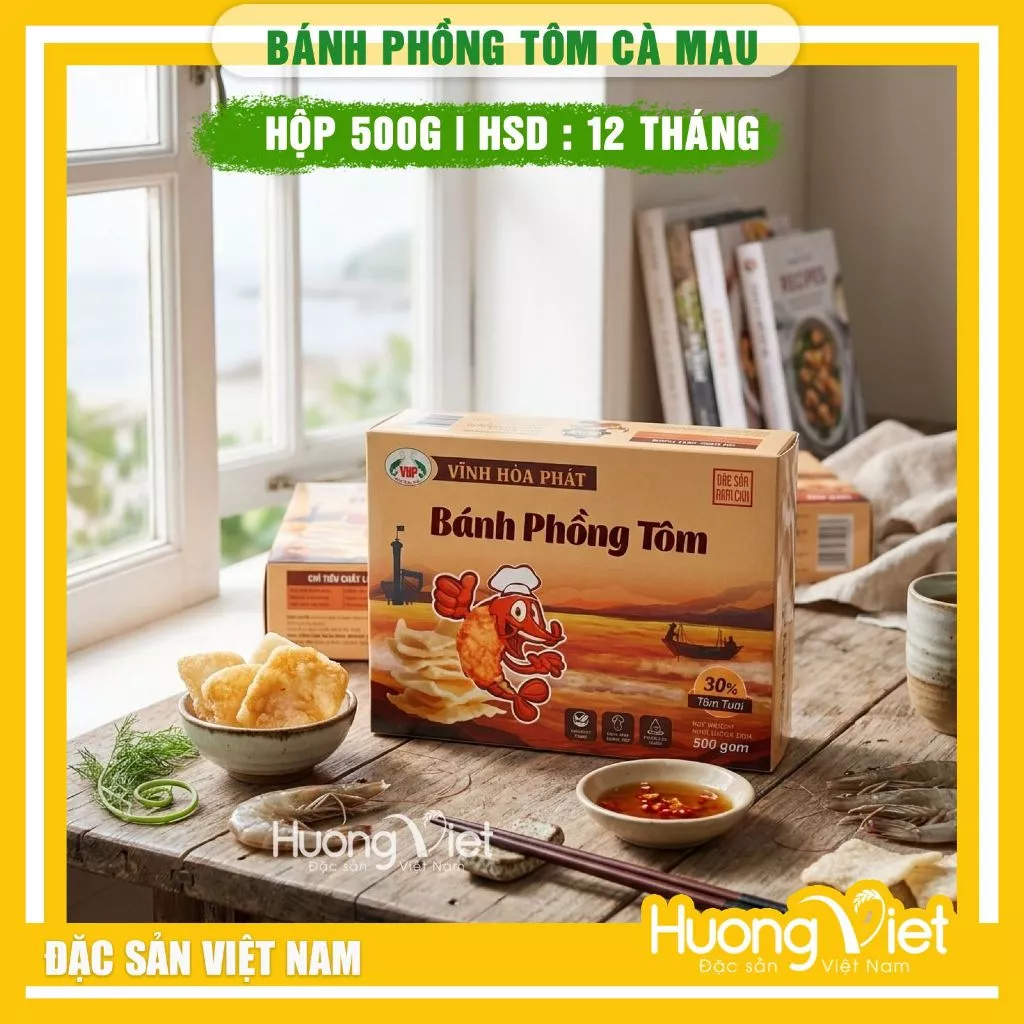Bánh phồng tôm Vĩnh Hoà Phát 500g – Chuẩn đặc sản Năm Căn Bánh phồng tôm Vĩnh Hoà Phát 500g – Chuẩn đặc sản Năm Căn