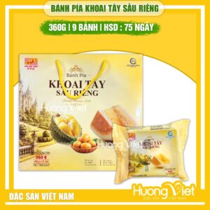 Bánh pía chay khoai tây sầu riêng Tân Huê Viên 360g(Hộp 9 Bánh)