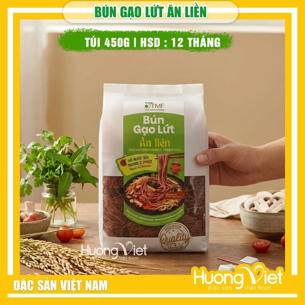 Bún gạo lứt ăn liền Tâm Minh Foods - Túi 450g Bún gạo lứt ăn liền Tâm Minh Foods - Túi 450g