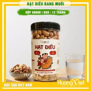 Hạt điều rang muối nguyên vỏ Vigonuts cao cấp (Hũ 500g)