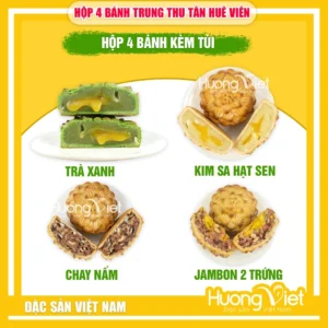 Hộp Bánh Trung Thu Tân Huê Viên 4 Bánh (200g/bánh) – Mã HV09 Hộp Bánh Trung Thu Tân Huê Viên 4 Bánh (200g/bánh) – Mã HV09