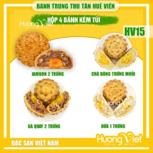 Hộp Bánh Trung Thu Tân Huê Viên 4 Bánh (200g/bánh) – Mã HV15