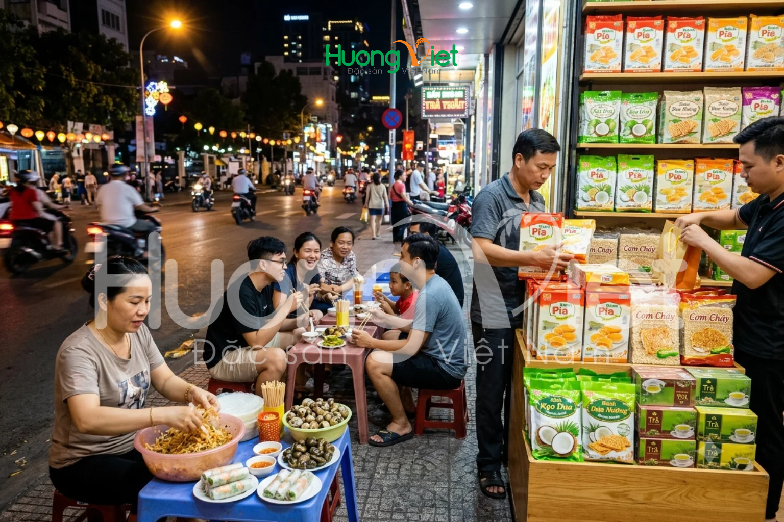Bạn cũng có thể dạo quanh khu vực trung tâm để cảm nhận nhịp sống sôi động khi thành phố lên đèn.