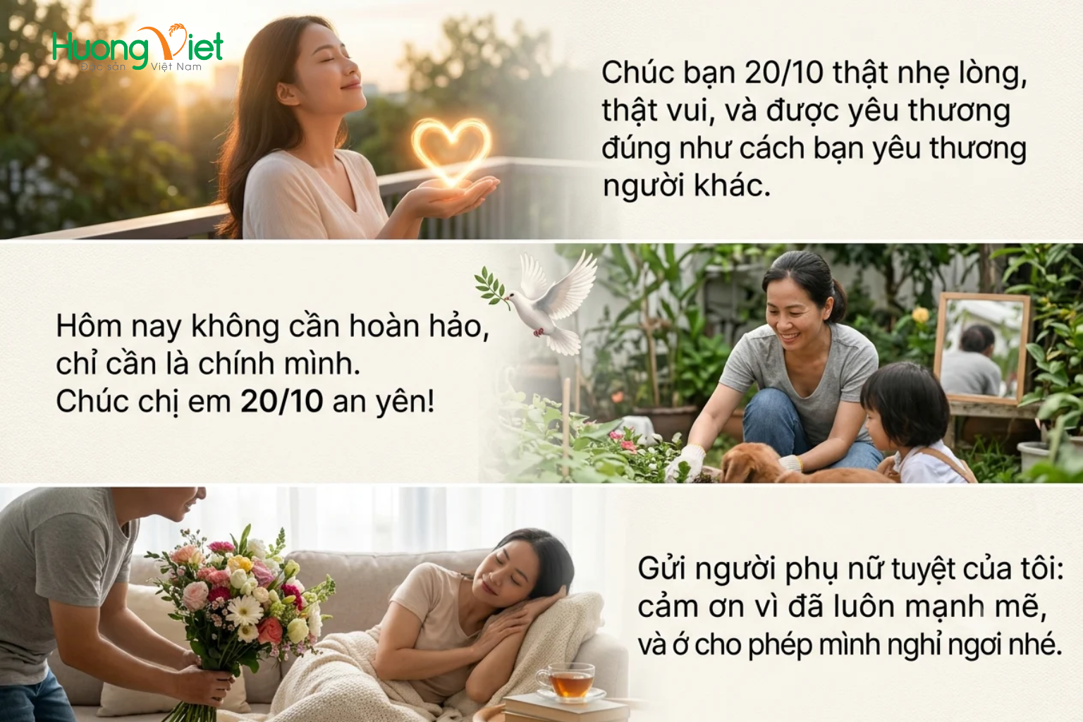 Chỉ bấy nhiêu lời chúc thôi nhưng người nhận vẫn cảm thấy ấm lòng vào ngày 20/10