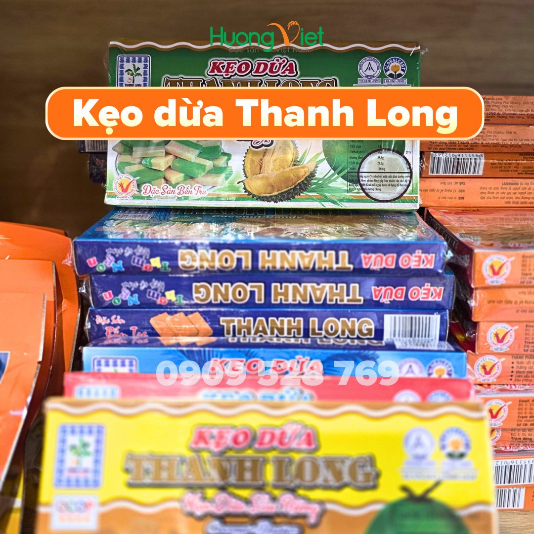 Kẹo dừa hương vị truyền thống Thanh Long Bến Tre hộp 350g